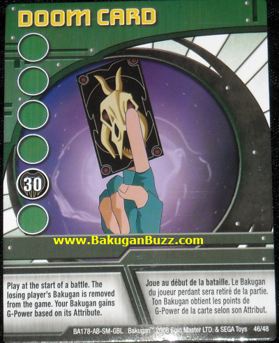 Doom Card 46 48 Bakugan 1 48 Card Set